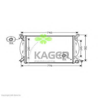 Радіатор, охолодження двигуна KAGER 31-0039