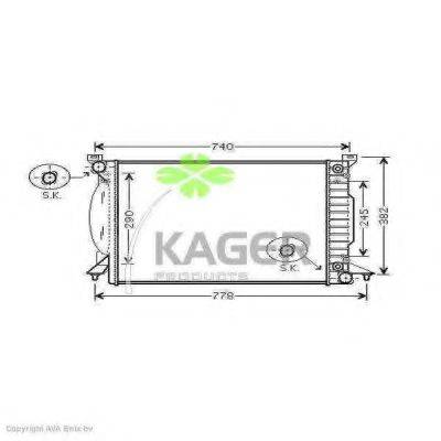 Радіатор, охолодження двигуна KAGER 31-0040