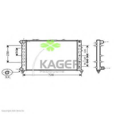 Радіатор, охолодження двигуна KAGER 31-0064