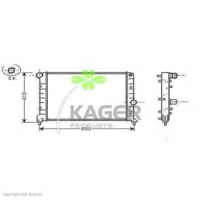 Радіатор, охолодження двигуна KAGER 31-0065