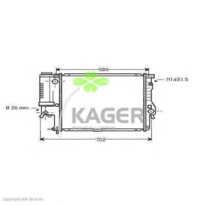 Радіатор, охолодження двигуна KAGER 31-0141