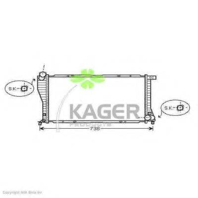 Радіатор, охолодження двигуна KAGER 31-0146