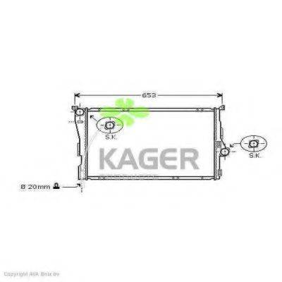 Радіатор, охолодження двигуна KAGER 31-0149