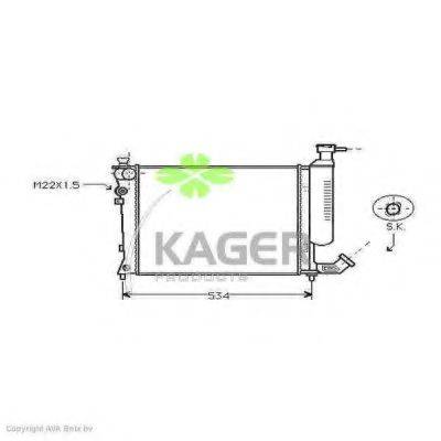 Радиатор, охлаждение двигателя KAGER 31-0157