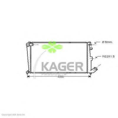 Радіатор, охолодження двигуна KAGER 31-0158