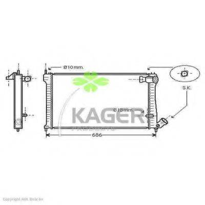 KAGER 310167 Радіатор, охолодження двигуна