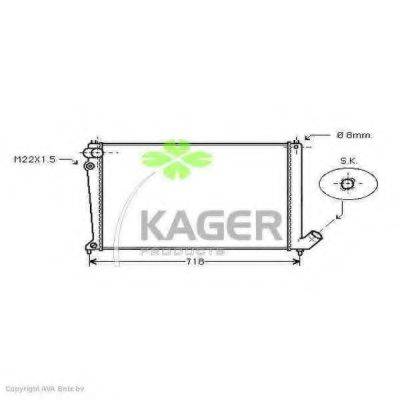 Радиатор, охлаждение двигателя KAGER 31-0170