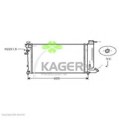 Радіатор, охолодження двигуна KAGER 31-0171