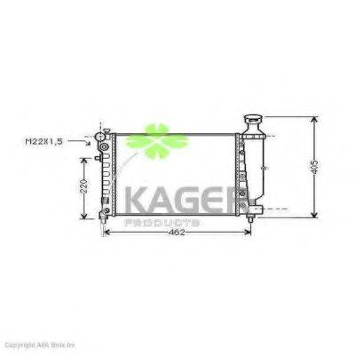 Радіатор, охолодження двигуна KAGER 31-0174