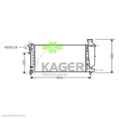Радіатор, охолодження двигуна KAGER 31-0175