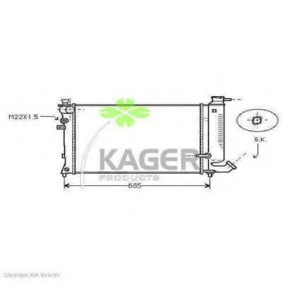 Радіатор, охолодження двигуна KAGER 31-0179