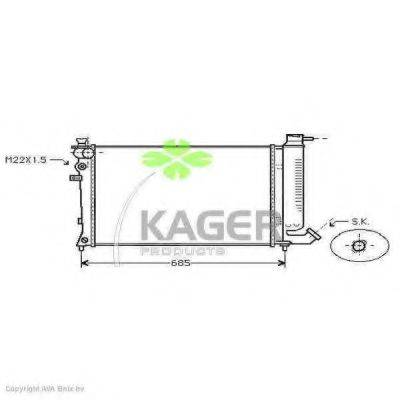Радіатор, охолодження двигуна KAGER 31-0182