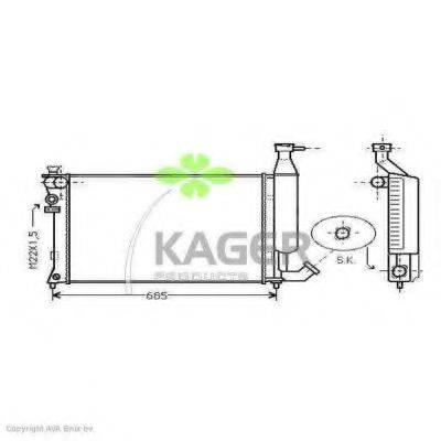 Радіатор, охолодження двигуна KAGER 31-0184
