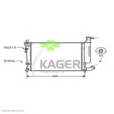 Радіатор, охолодження двигуна KAGER 31-0194