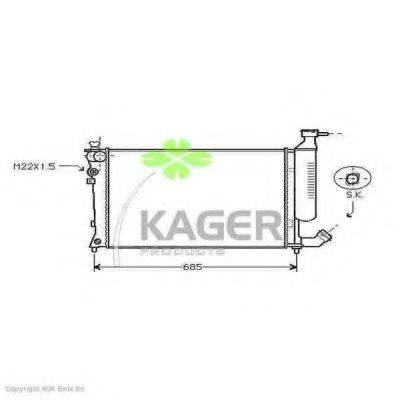 Радіатор, охолодження двигуна KAGER 31-0195