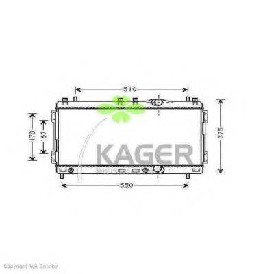 Радіатор, охолодження двигуна KAGER 31-0220