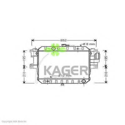 Радіатор, охолодження двигуна KAGER 31-0288