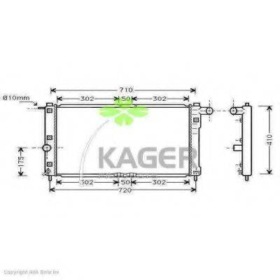 KAGER 310302 Радиатор, охлаждение двигателя