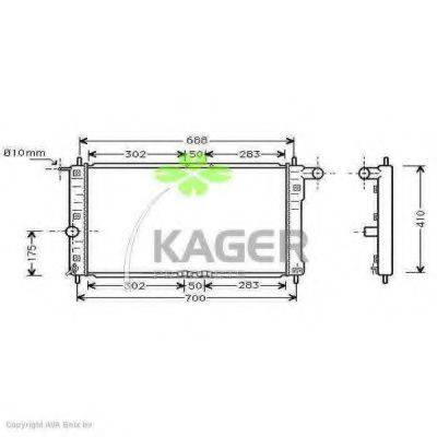 Радиатор, охлаждение двигателя KAGER 31-0303