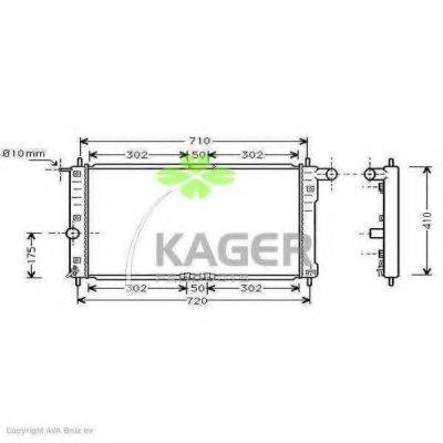KAGER 310304 Радиатор, охлаждение двигателя