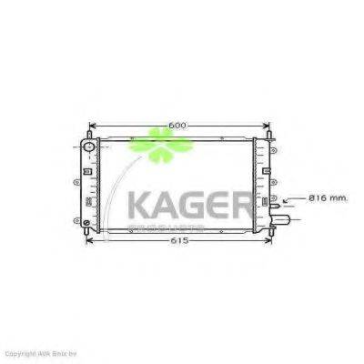 Радіатор, охолодження двигуна KAGER 31-0332