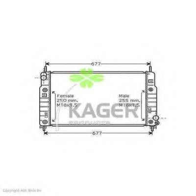 Радіатор, охолодження двигуна KAGER 31-0350