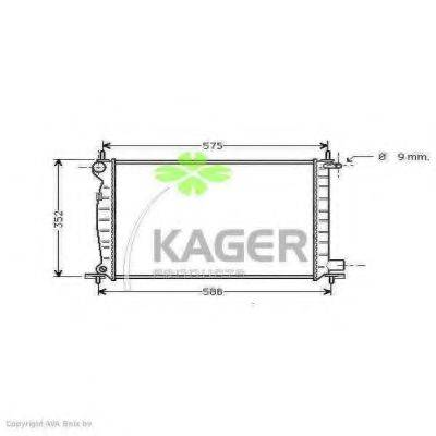 Радіатор, охолодження двигуна KAGER 31-0351