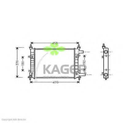 Радіатор, охолодження двигуна KAGER 31-0353