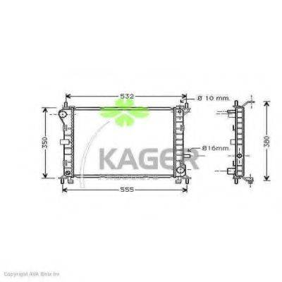 KAGER 310356 Радиатор, охлаждение двигателя