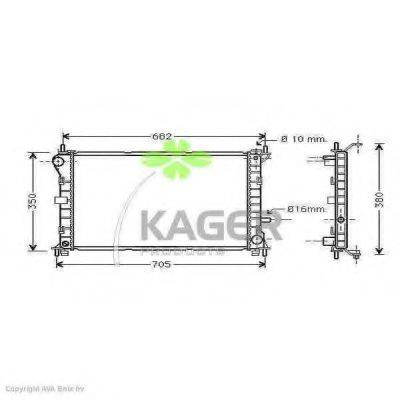 Радіатор, охолодження двигуна KAGER 31-0358