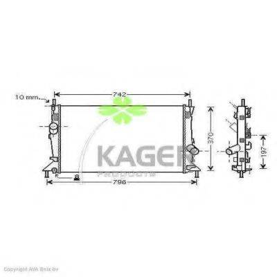 Радіатор, охолодження двигуна KAGER 31-0367