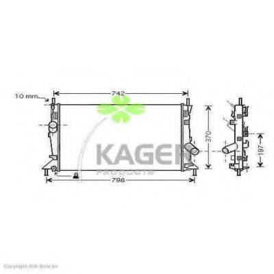 Радіатор, охолодження двигуна KAGER 31-0368