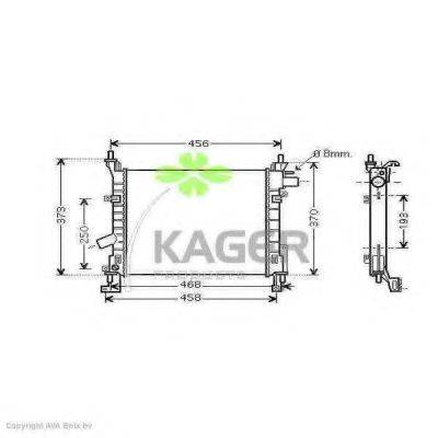 Радіатор, охолодження двигуна KAGER 31-0369