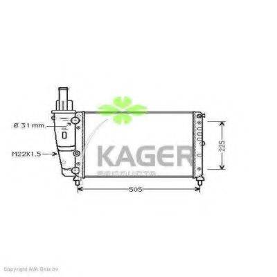 Радіатор, охолодження двигуна KAGER 31-0401