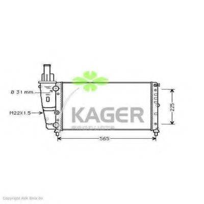 Радіатор, охолодження двигуна KAGER 31-0402