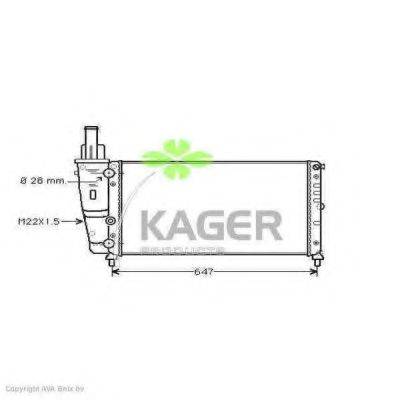 Радіатор, охолодження двигуна KAGER 31-0403