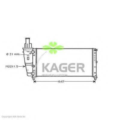 Радиатор, охлаждение двигателя KAGER 31-0404