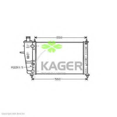 Радиатор, охлаждение двигателя KAGER 31-0409