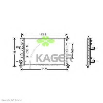 KAGER 310422 Радиатор, охлаждение двигателя