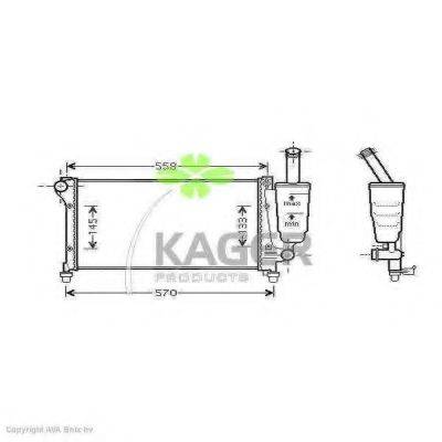 Радіатор, охолодження двигуна KAGER 31-0452
