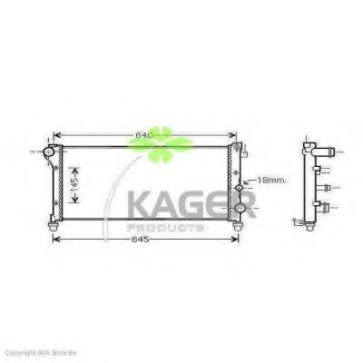 Радіатор, охолодження двигуна KAGER 31-0453