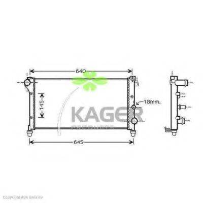 Радиатор, охлаждение двигателя KAGER 31-0454