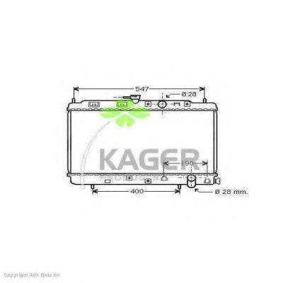 Радиатор, охлаждение двигателя KAGER 31-0476
