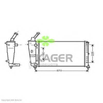 Радіатор, охолодження двигуна KAGER 31-0571