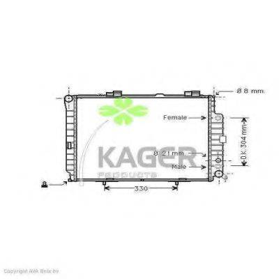 Радіатор, охолодження двигуна KAGER 31-0622