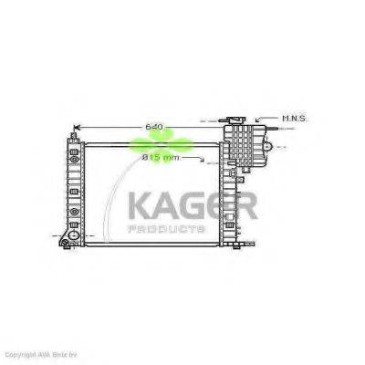Радіатор, охолодження двигуна KAGER 31-0634