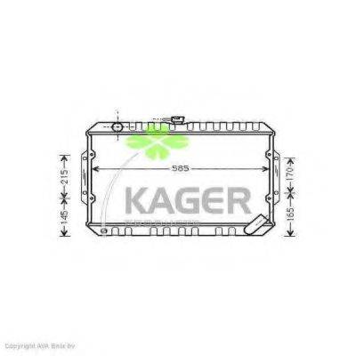 Радиатор, охлаждение двигателя KAGER 31-0663