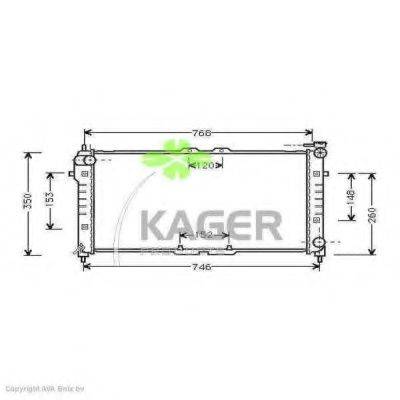 Радиатор, охлаждение двигателя KAGER 31-0701