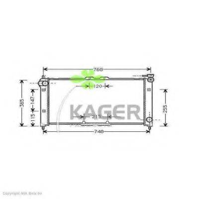 Радіатор, охолодження двигуна KAGER 31-0714