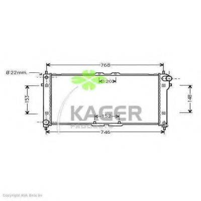 Радіатор, охолодження двигуна KAGER 31-0715